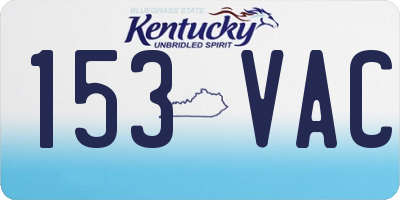 KY license plate 153VAC