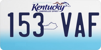KY license plate 153VAF