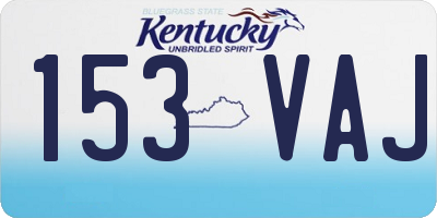 KY license plate 153VAJ