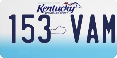 KY license plate 153VAM