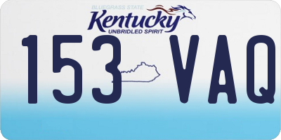 KY license plate 153VAQ