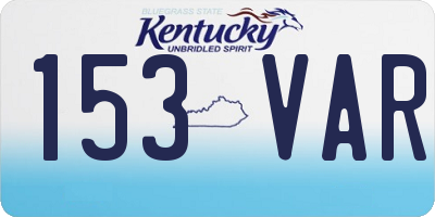 KY license plate 153VAR