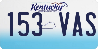 KY license plate 153VAS