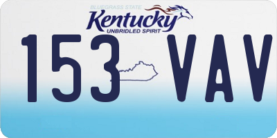 KY license plate 153VAV