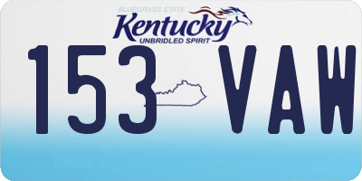 KY license plate 153VAW