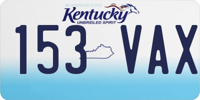 KY license plate 153VAX