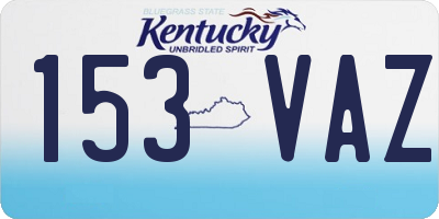 KY license plate 153VAZ