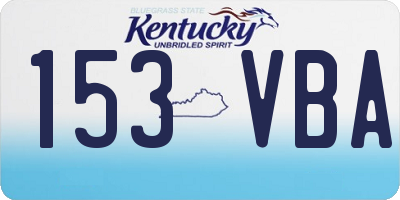 KY license plate 153VBA