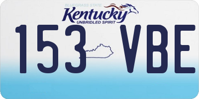 KY license plate 153VBE