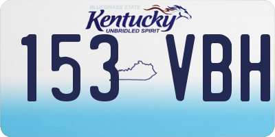 KY license plate 153VBH