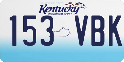 KY license plate 153VBK