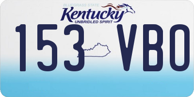 KY license plate 153VBO