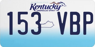KY license plate 153VBP