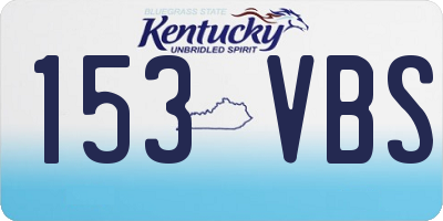 KY license plate 153VBS