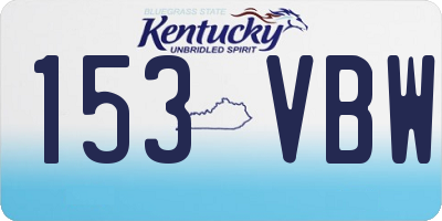 KY license plate 153VBW