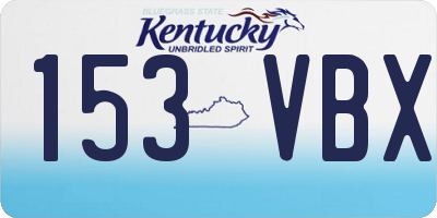 KY license plate 153VBX