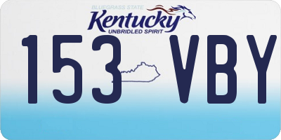 KY license plate 153VBY