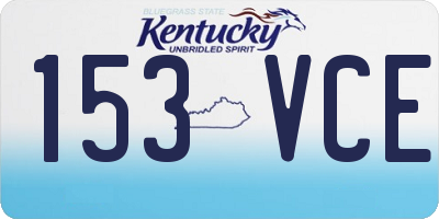 KY license plate 153VCE