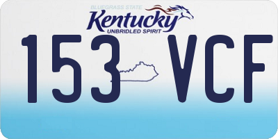 KY license plate 153VCF