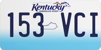 KY license plate 153VCI