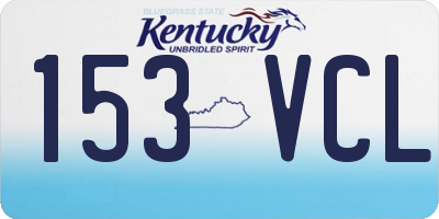 KY license plate 153VCL