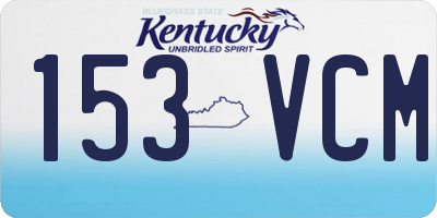KY license plate 153VCM