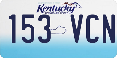 KY license plate 153VCN