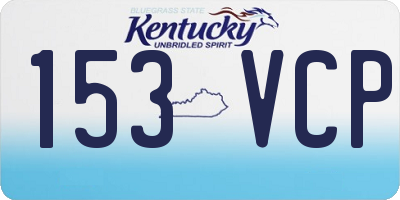 KY license plate 153VCP