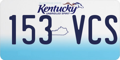 KY license plate 153VCS