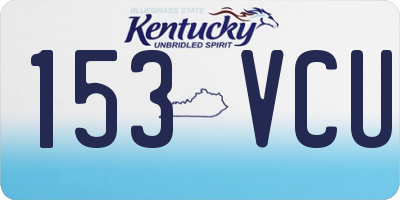 KY license plate 153VCU