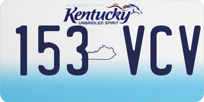 KY license plate 153VCV