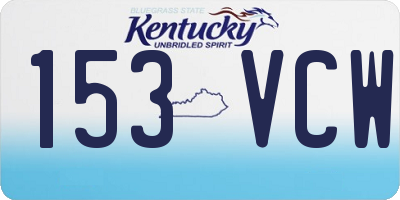 KY license plate 153VCW
