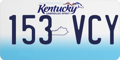 KY license plate 153VCY