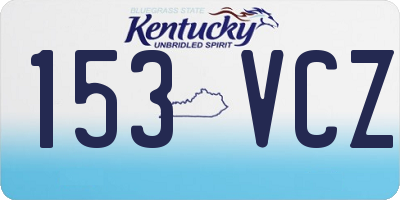 KY license plate 153VCZ