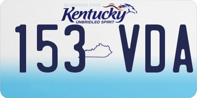 KY license plate 153VDA