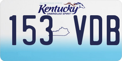 KY license plate 153VDB