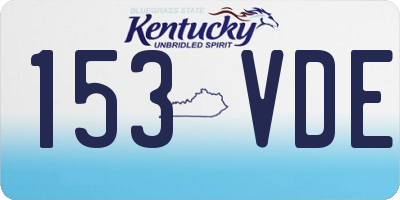KY license plate 153VDE