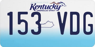 KY license plate 153VDG