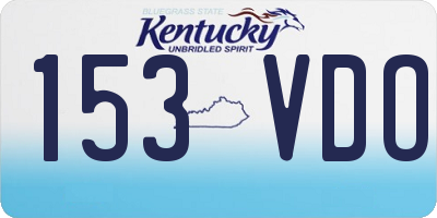 KY license plate 153VDO