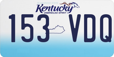 KY license plate 153VDQ