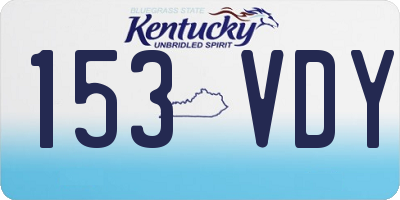 KY license plate 153VDY