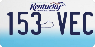 KY license plate 153VEC
