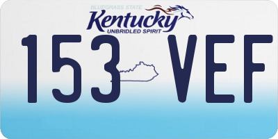 KY license plate 153VEF
