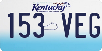 KY license plate 153VEG