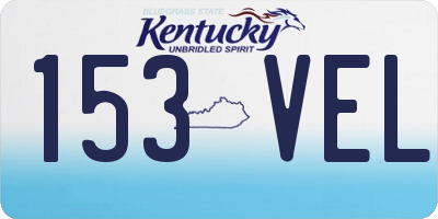 KY license plate 153VEL