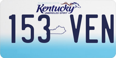 KY license plate 153VEN