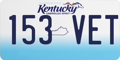 KY license plate 153VET