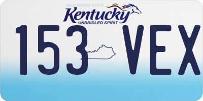 KY license plate 153VEX