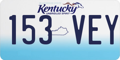 KY license plate 153VEY