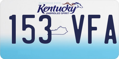 KY license plate 153VFA